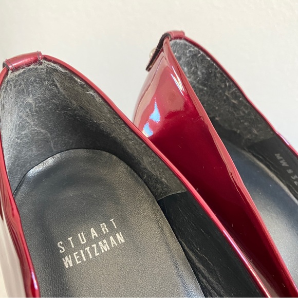 Stuart Weitzman red peep toe platform pumps - Picture 5 of 9